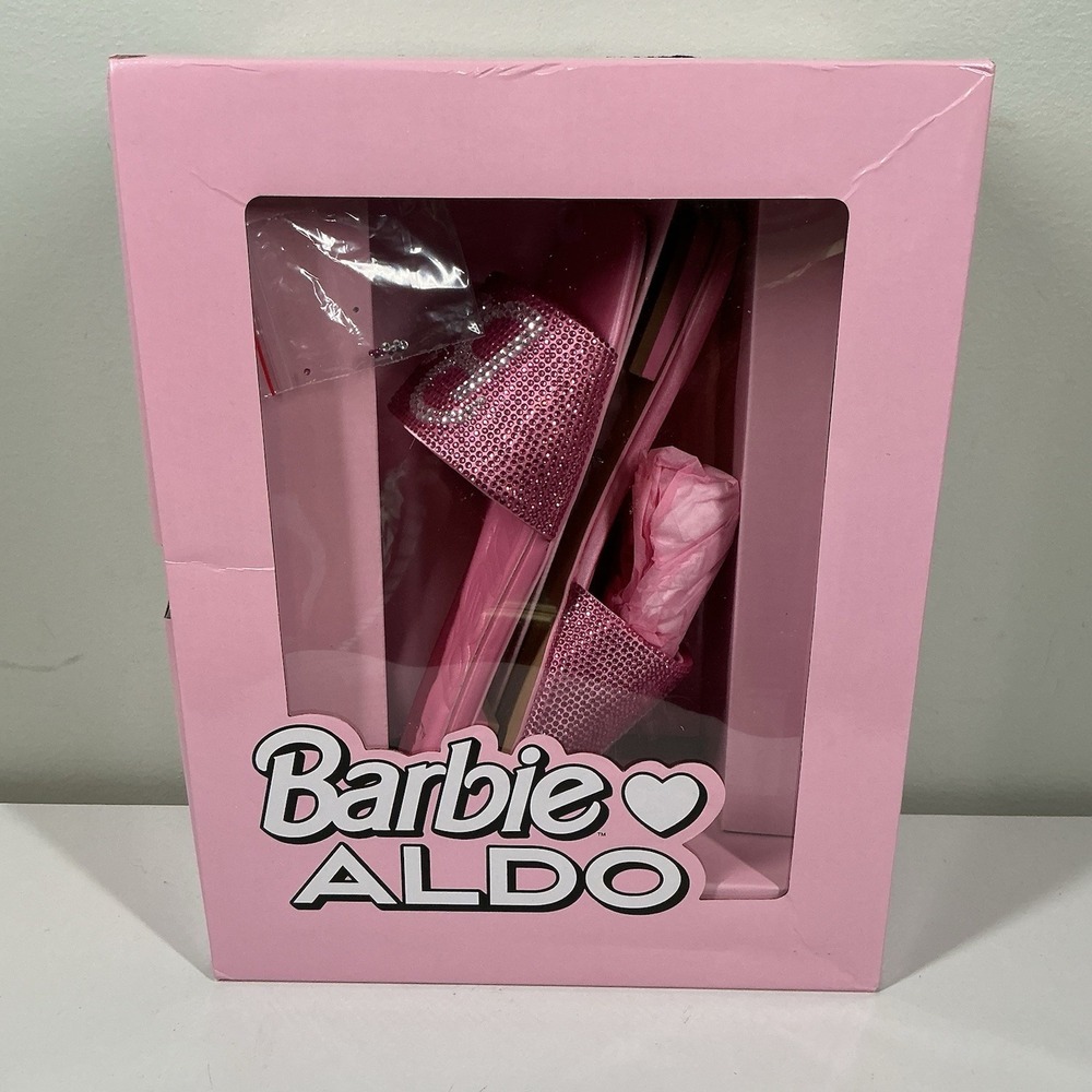 Barbie X Aldo‎ Barbieville 650 Pink Rhinestone Flats Sandals Women's Size 6.5
